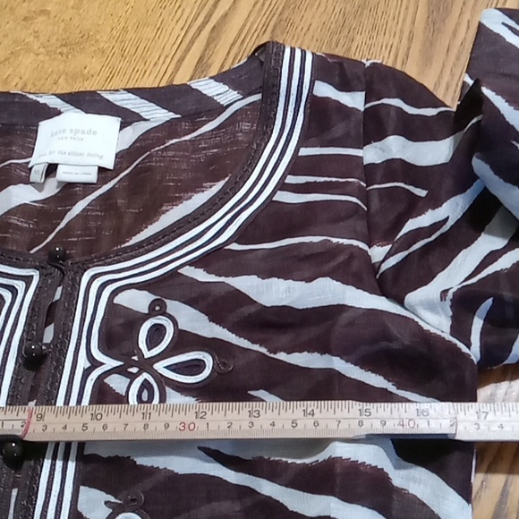 KATE SPADE Womens Dress XS  Preowned Tunic BROWN Animal Print SHEER Party Resort - Picture 11 of 14